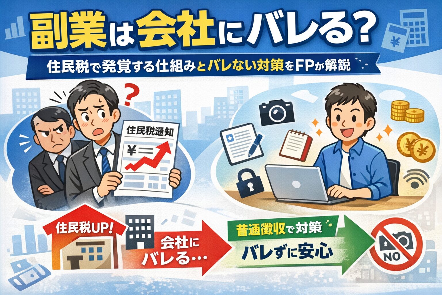 副業は会社にバレる？住民税で発覚する仕組みとバレない対策をFPがわかりやすく解