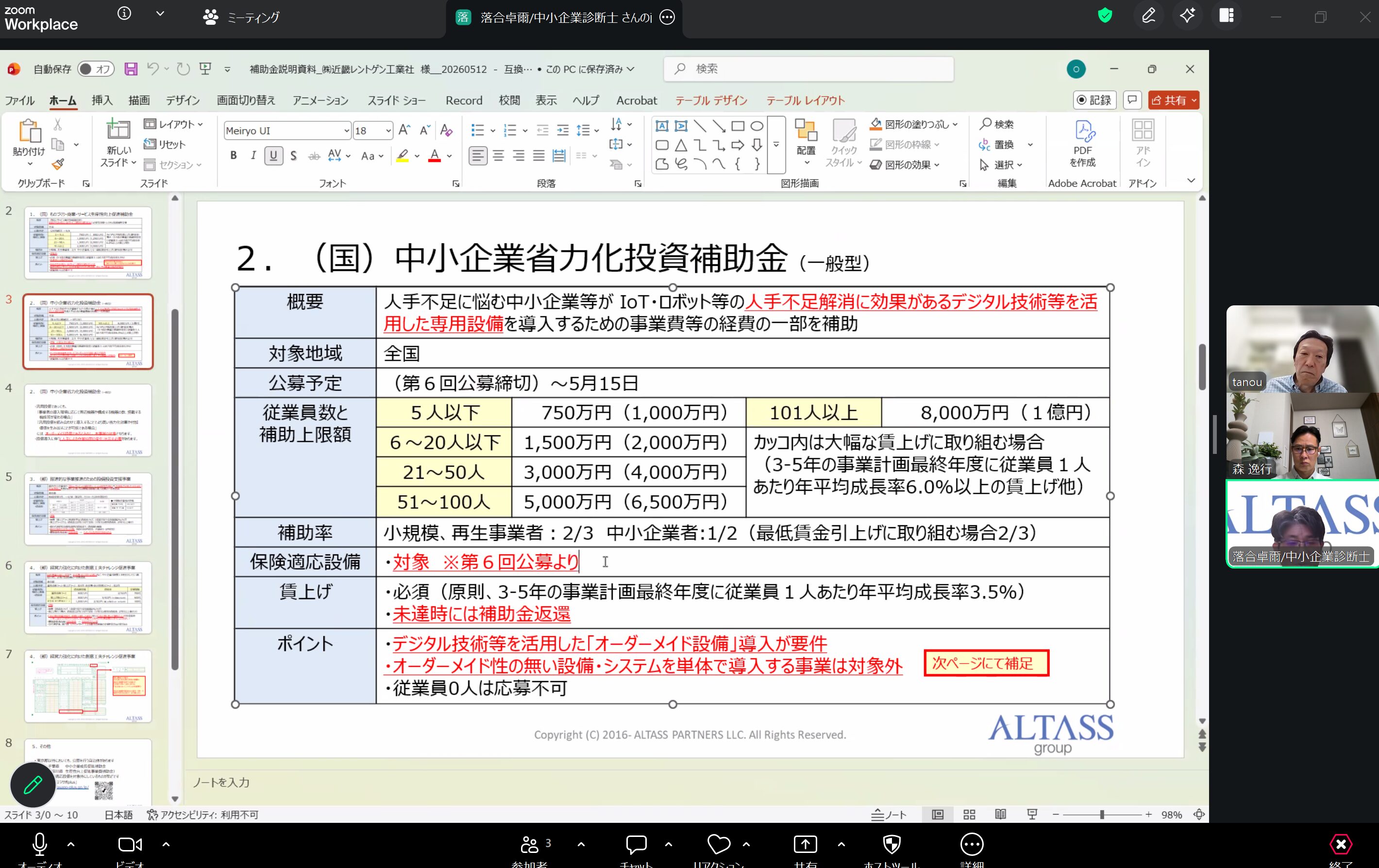 アルタスパートナー様-創業開業で活用できる補助金研修会