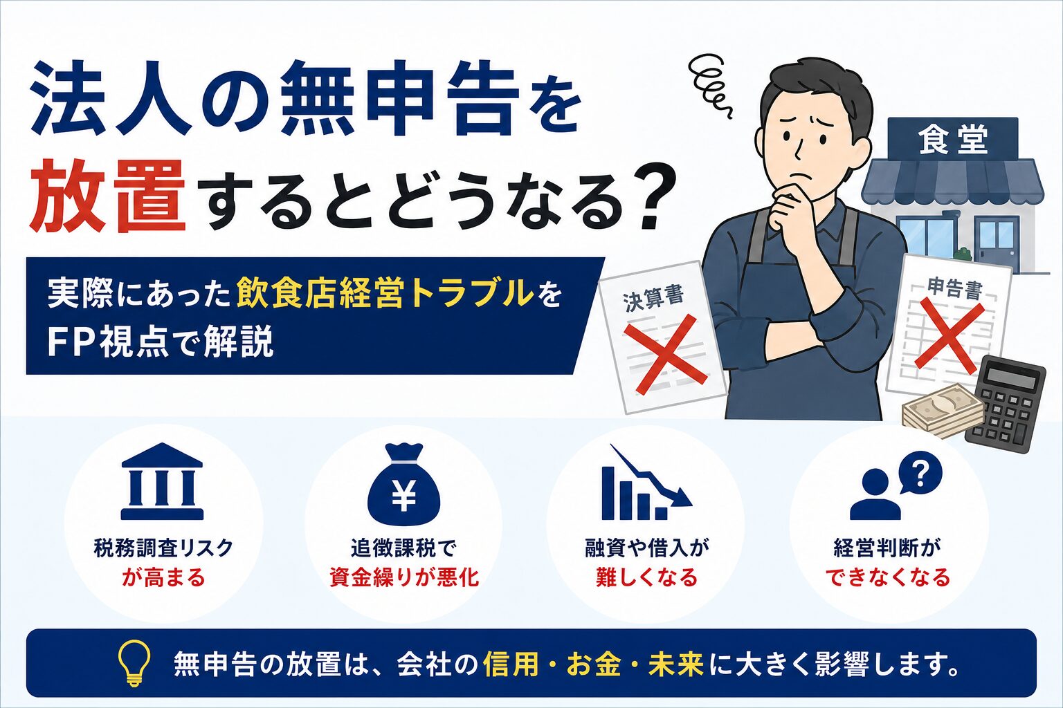 法人の無申告を放置するとどうなる？実際にあった飲食店経営トラブルをFP視点で解説