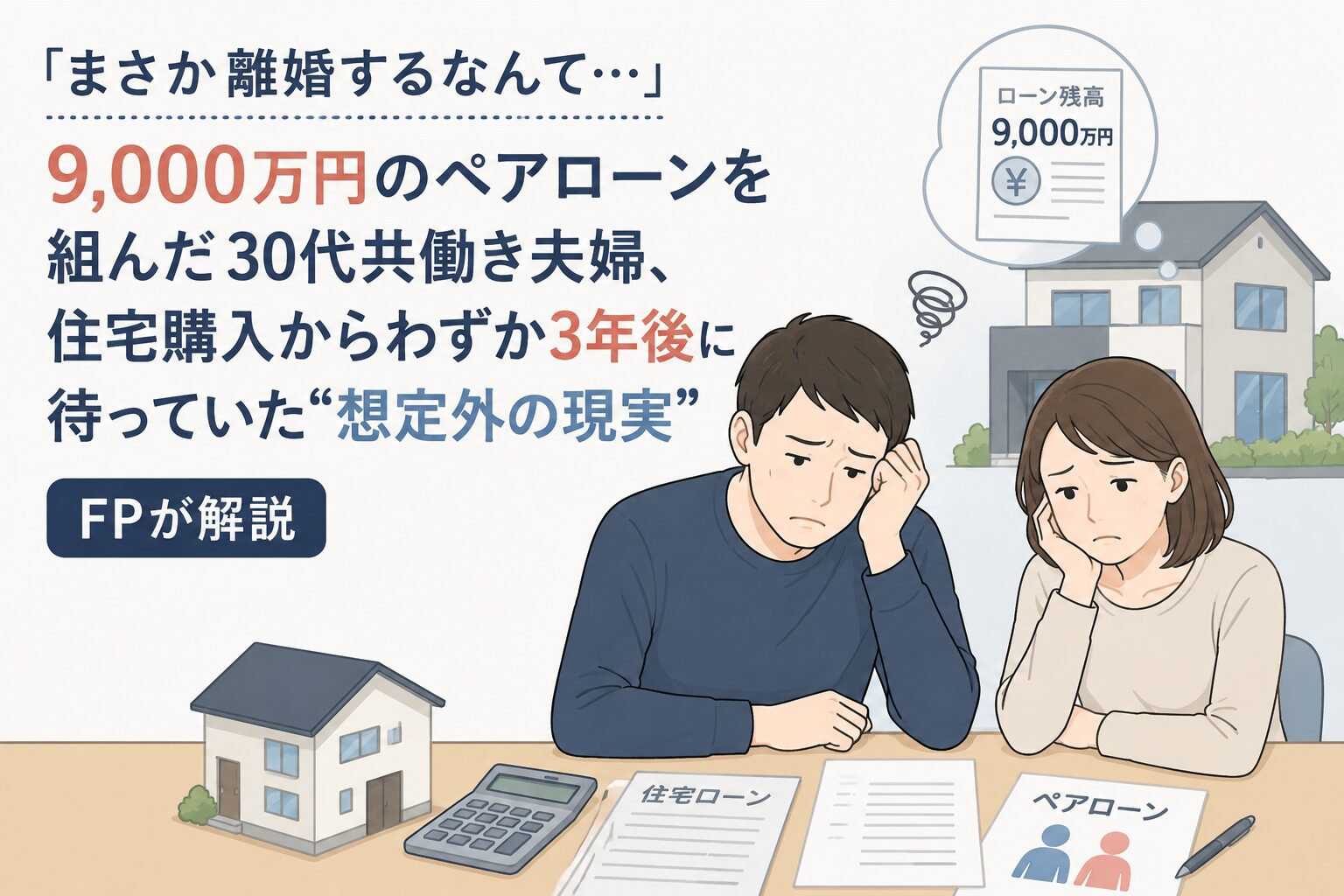 ペアローンで後悔する人は少なくない？9000万円の住宅ローンを組んだ30代共働き夫婦が離婚した相談事例